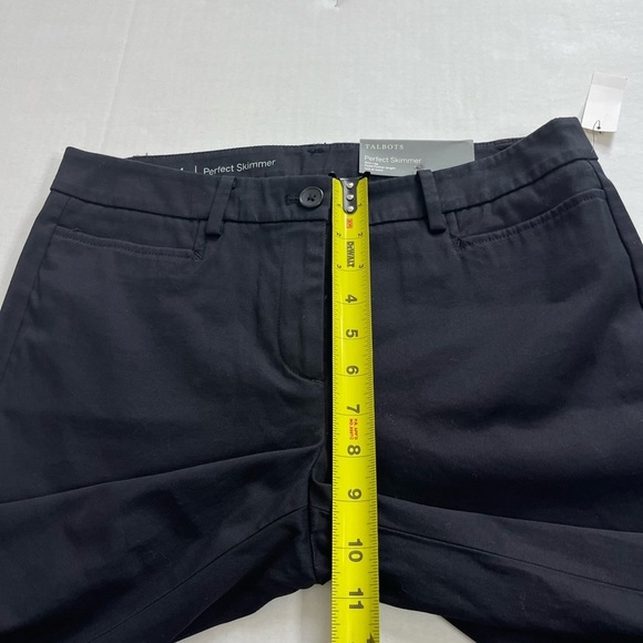 Talbots Perfect Skimmer Cropped Pants Size 4 Black New with Tags - Picture 9 of 10
